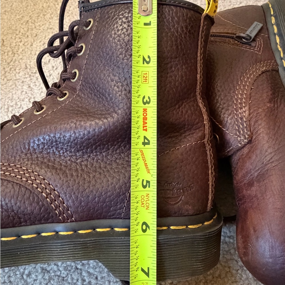 Women’s Dr. Martens Dark Brown Leather Steel Toe Lace-Up Boots - Size 7 - Picture 13 of 13